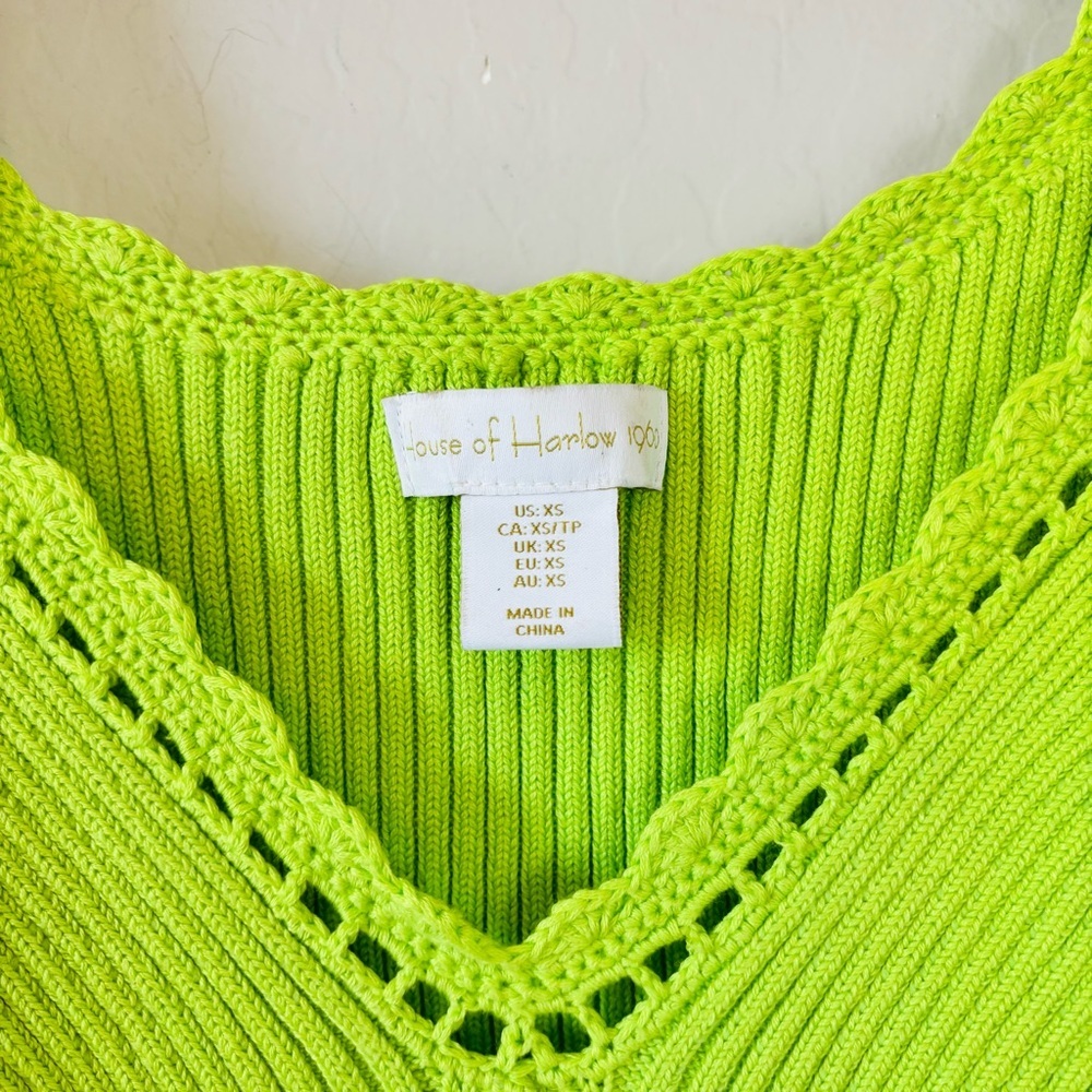 House of Harlow 1960 Neon Green Knit‎ Camisole - Picture 3 of 8